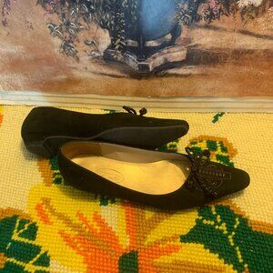 Talbots Black Suede Flats‎ Slip On Women’s Sz 5.5B